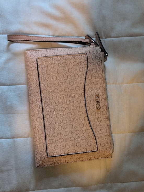 Guess Handbags - Guess Pink Signature Logo Wristlet